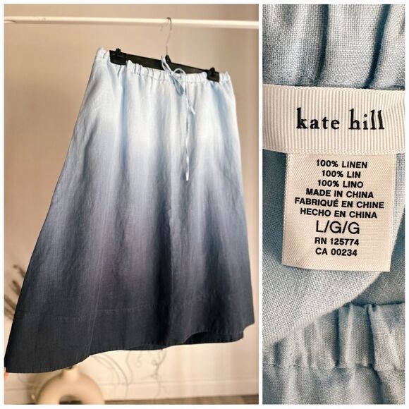 Kate Hill Dresses & Skirts - 100% Linen Kate Hill Ombré Skirt Large